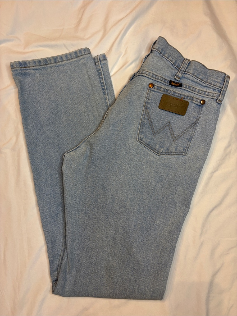 Wrangler Cowboy Cut Active Flex Jeans 33x34 Light Wash Western Straight Leg